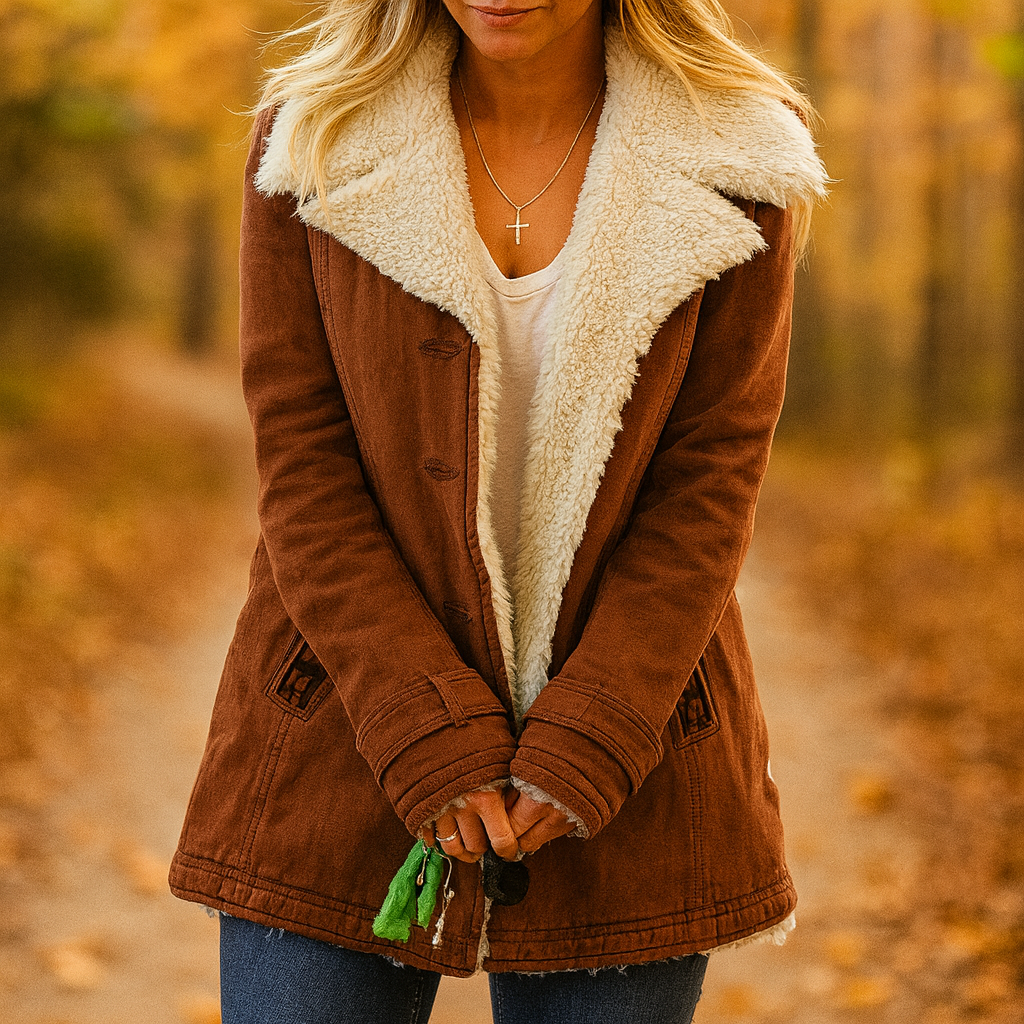 Rosalie | Women's Sherpa Collar Button Front Jacket