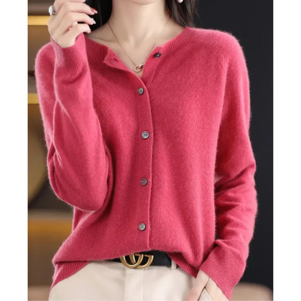 Rosalind | Women's Button Down Crew Neck Knit Cardigan