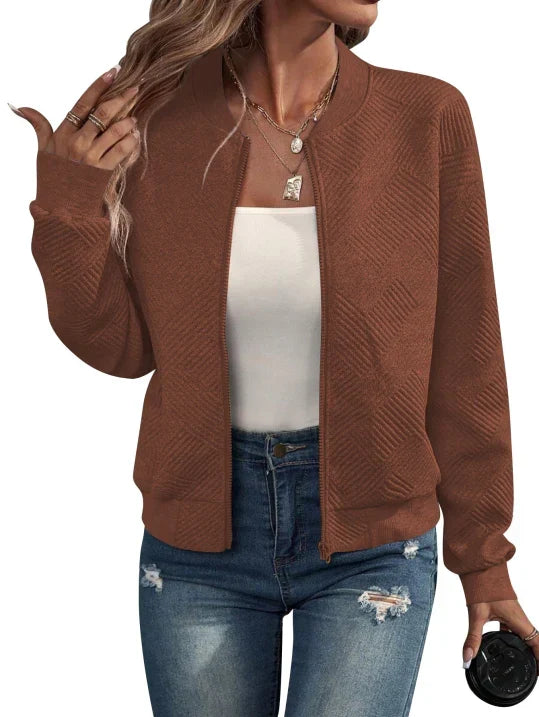 Rosalind | Women's Relaxed Fit Full Zip Bomber Jacket