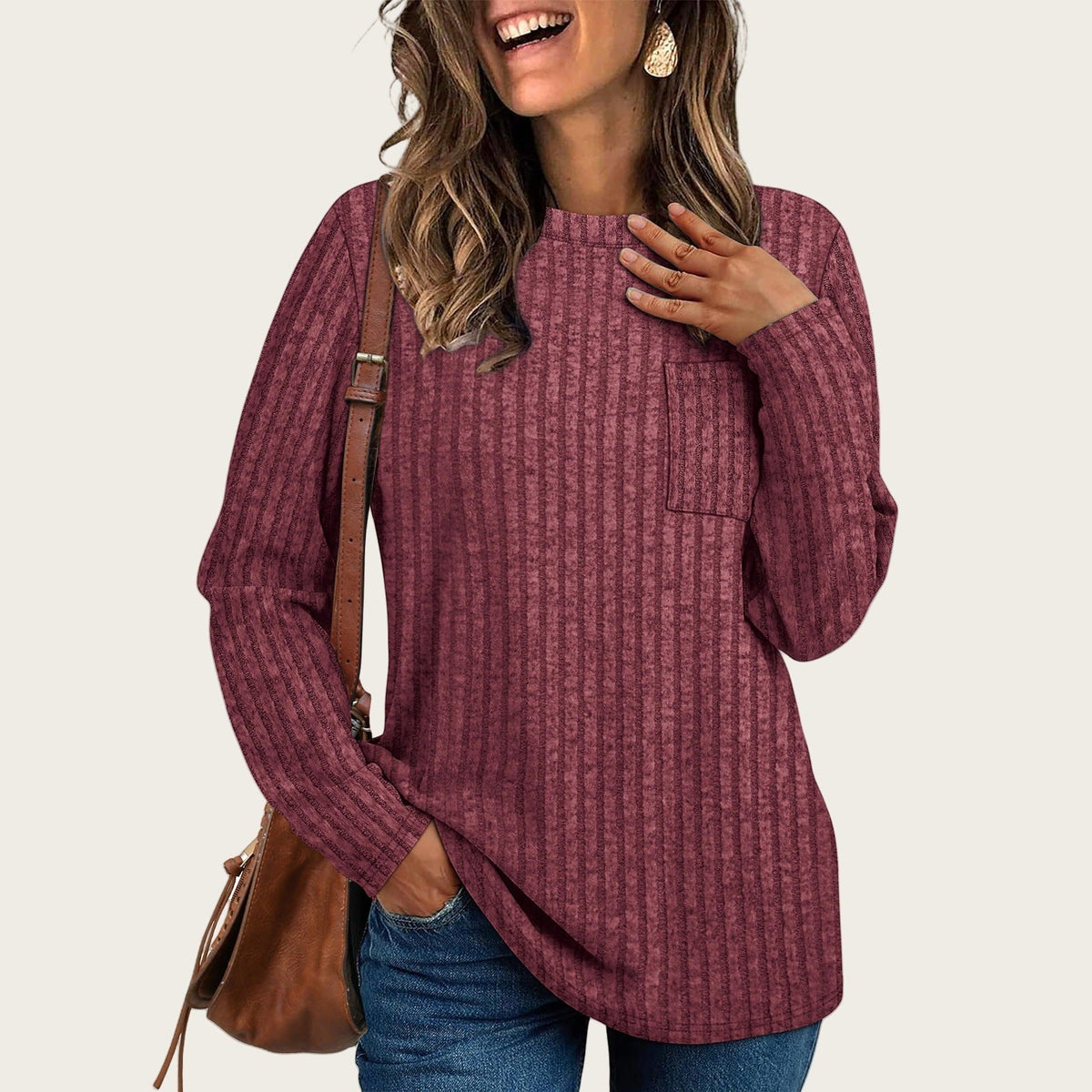 Rosalind | Women's Ribbed Crew Neck Sweater