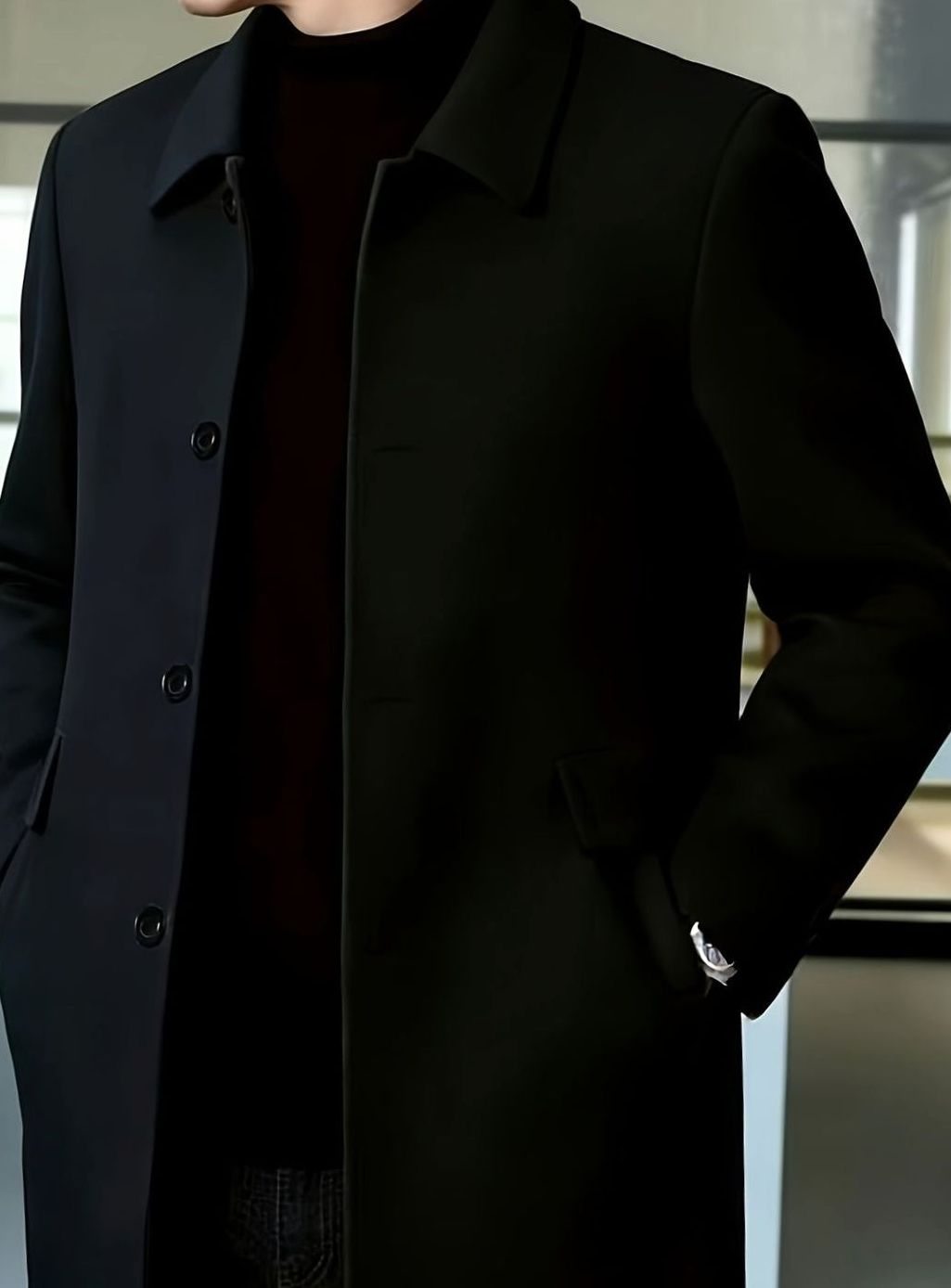 Samuel | Men's Wool Single-Breasted Relaxed-Fit Overcoat