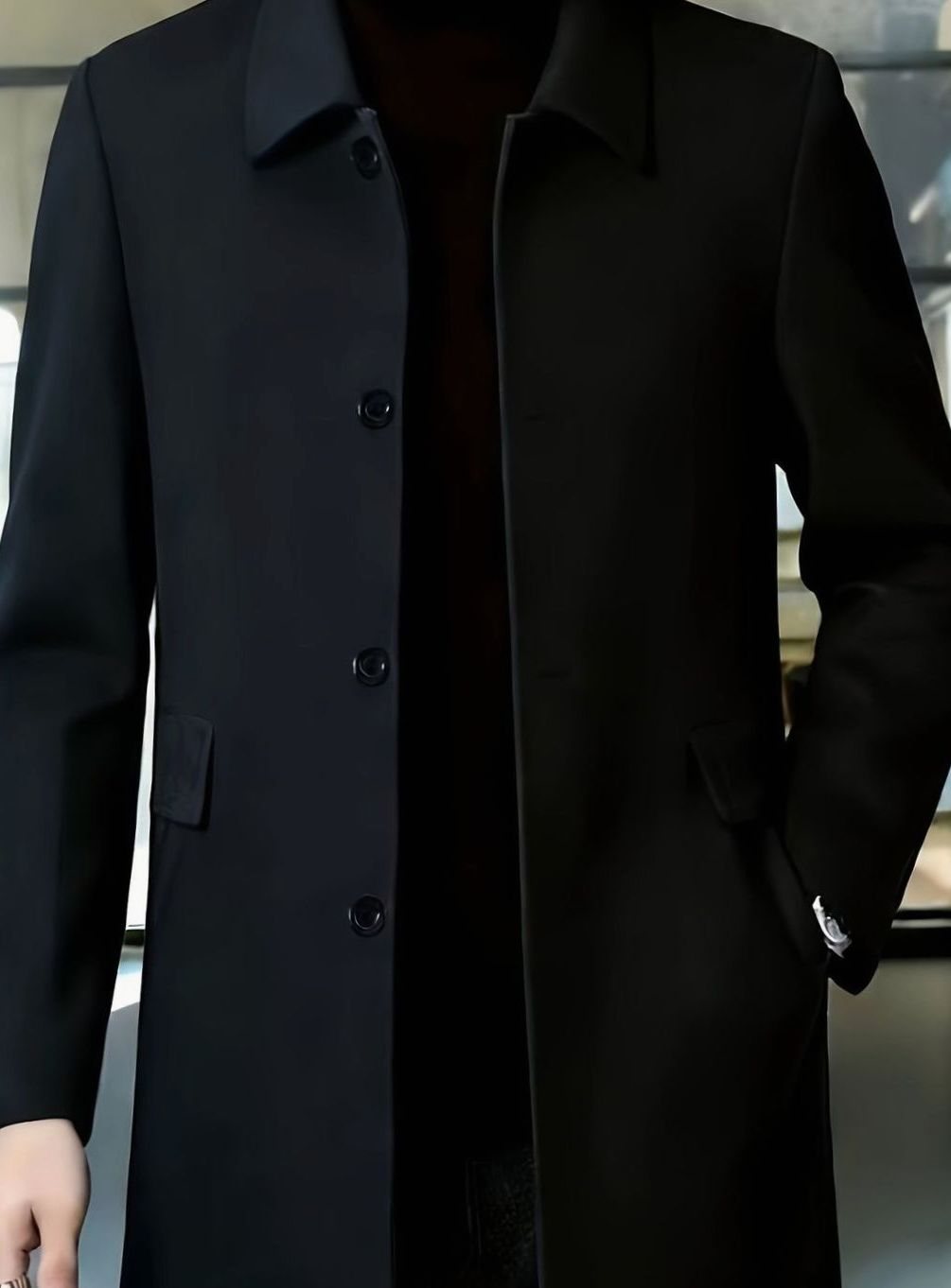 Samuel | Men's Wool Single-Breasted Relaxed-Fit Overcoat