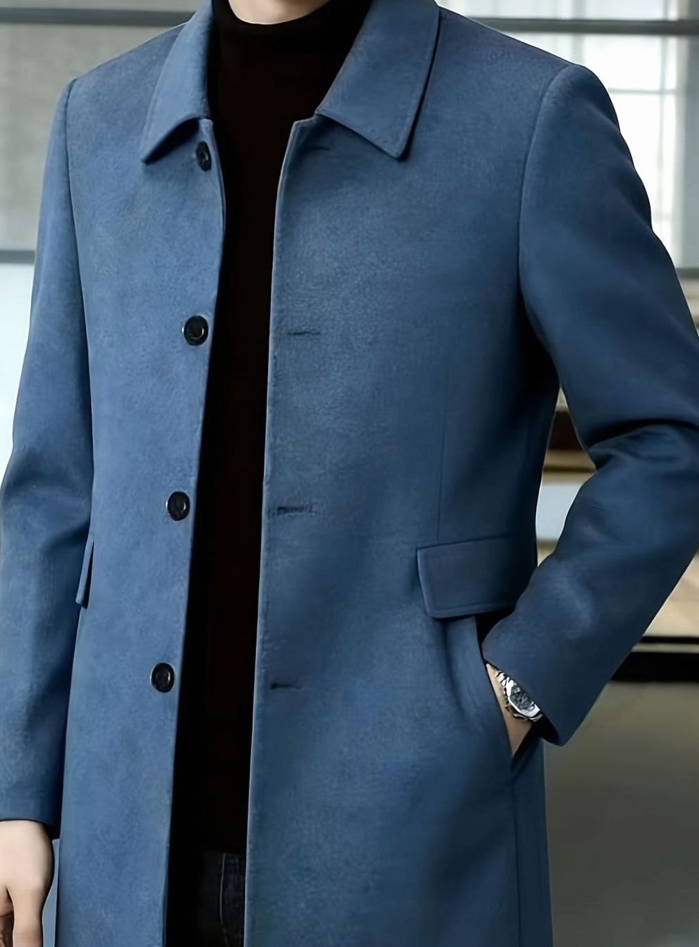 Samuel | Men's Wool Single-Breasted Relaxed-Fit Overcoat
