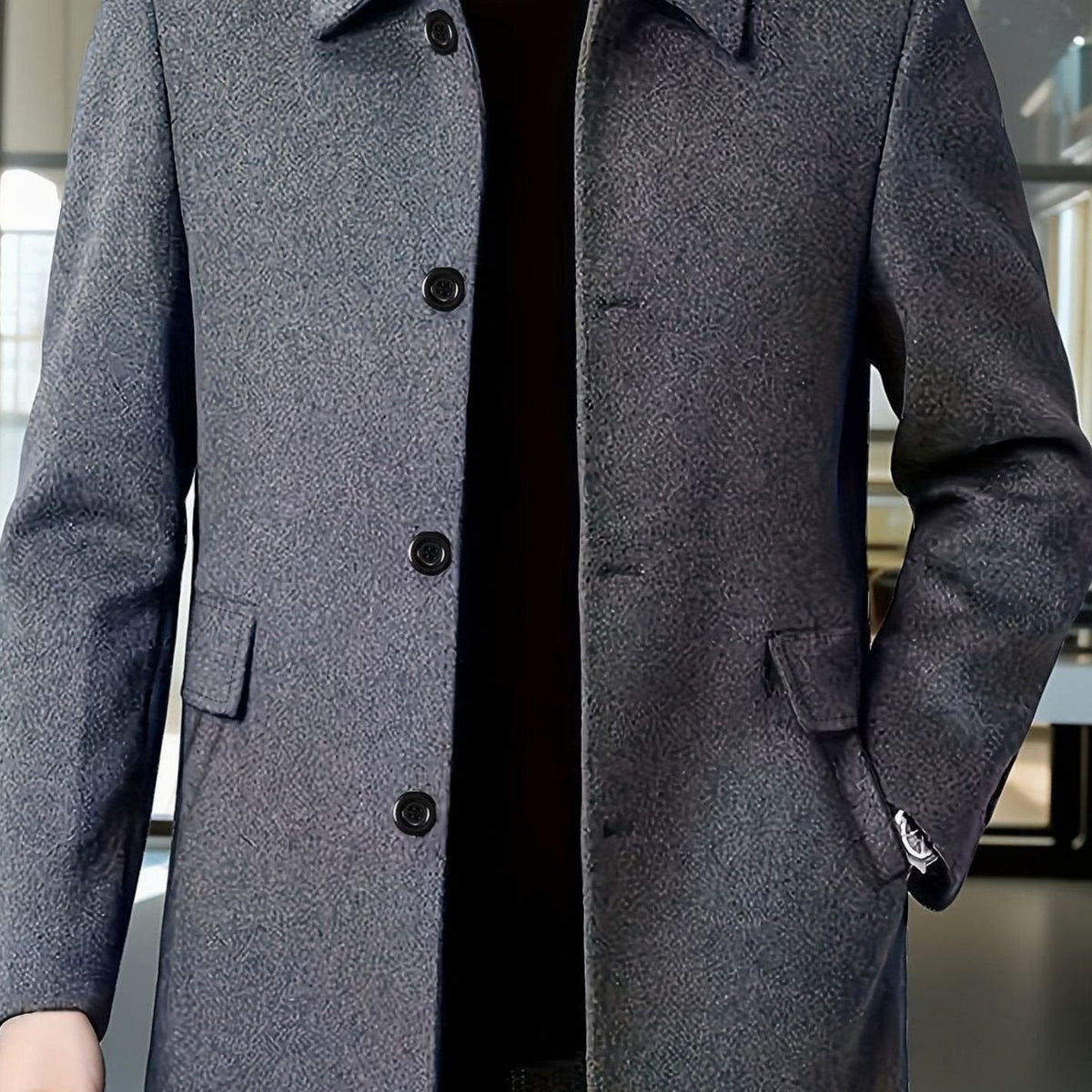 Samuel | Men's Wool Single-Breasted Relaxed-Fit Overcoat