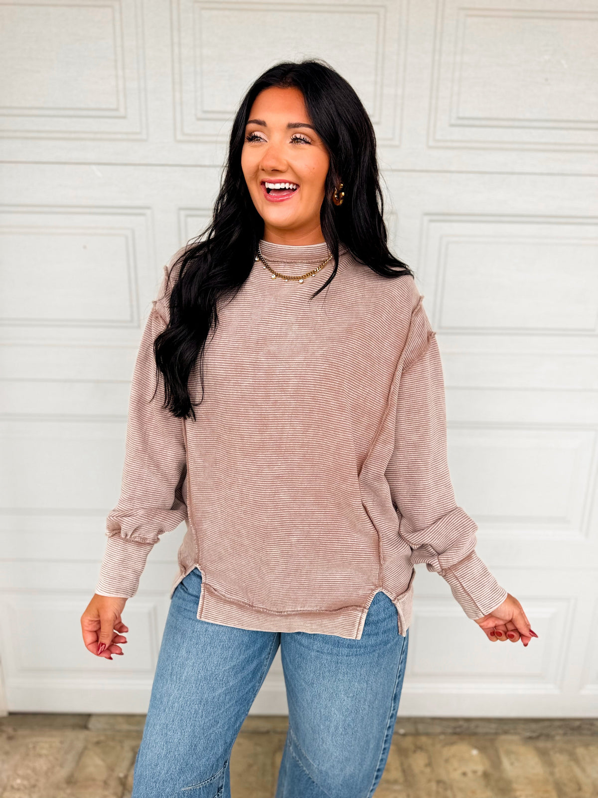 Savannah | Women's Sweater with High Neck and Slits