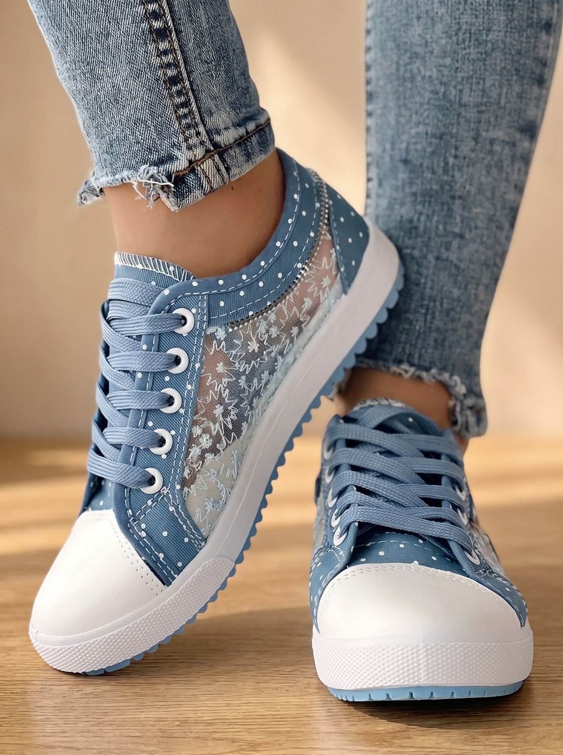 Scarlett | Women's Orthopedic Lace-Up Floral Mesh Platform Sneakers