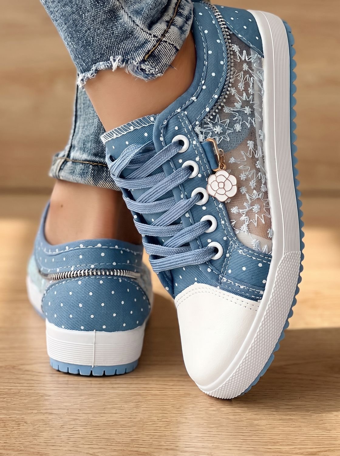 Scarlett | Women's Orthopedic Lace-Up Floral Mesh Platform Sneakers