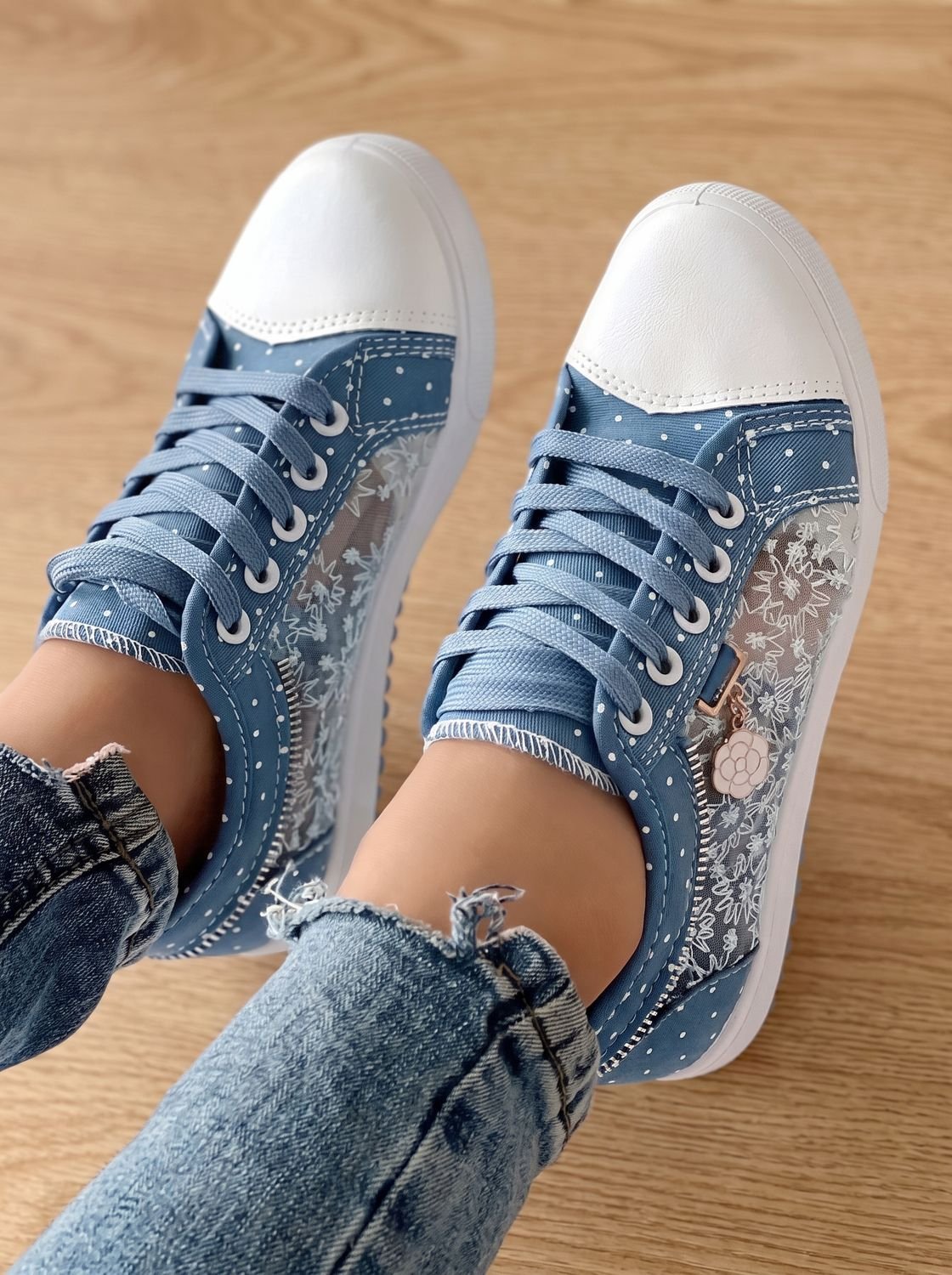 Scarlett | Women's Orthopedic Lace-Up Floral Mesh Platform Sneakers