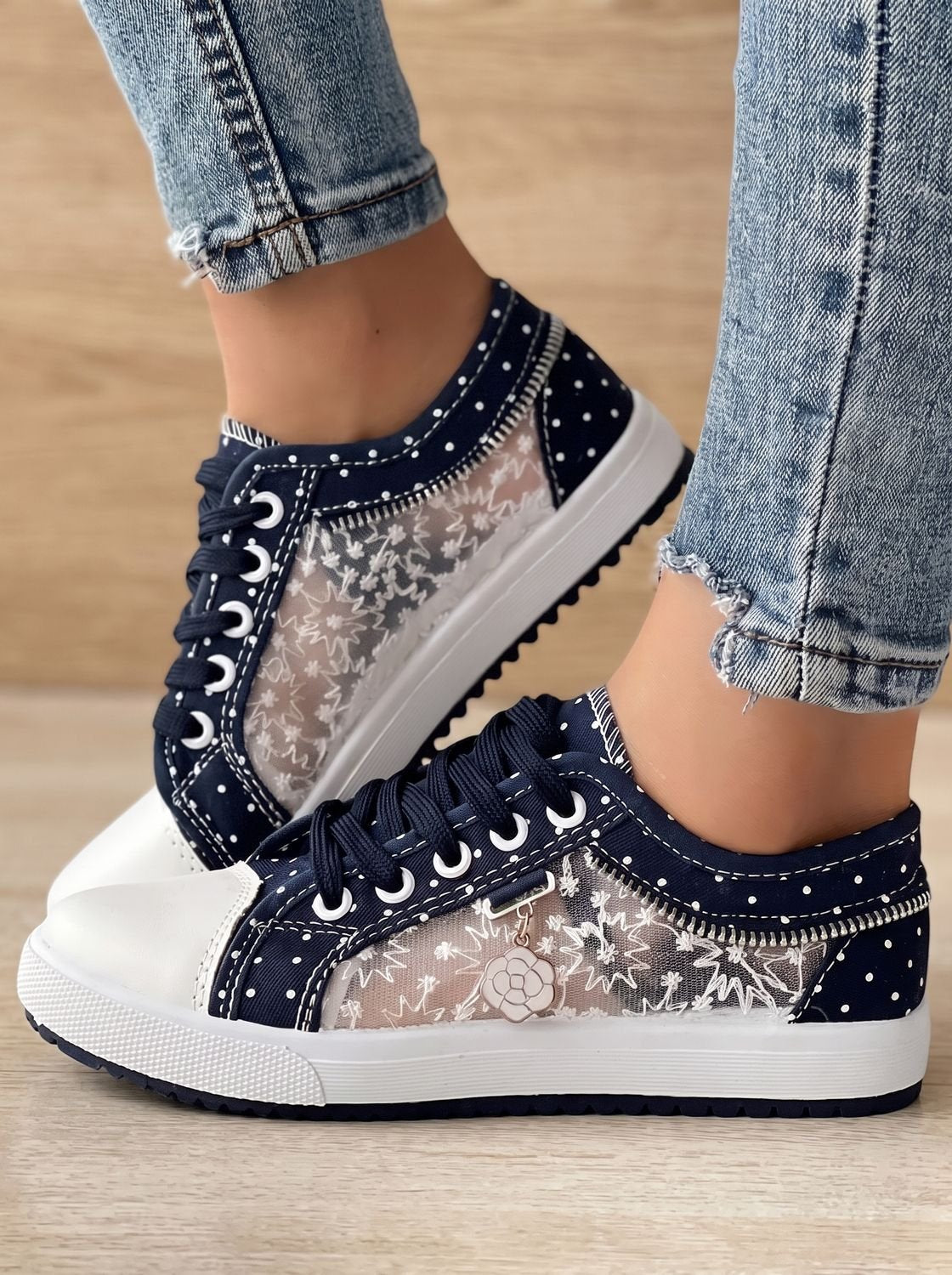 Scarlett | Women's Orthopedic Lace-Up Floral Mesh Platform Sneakers