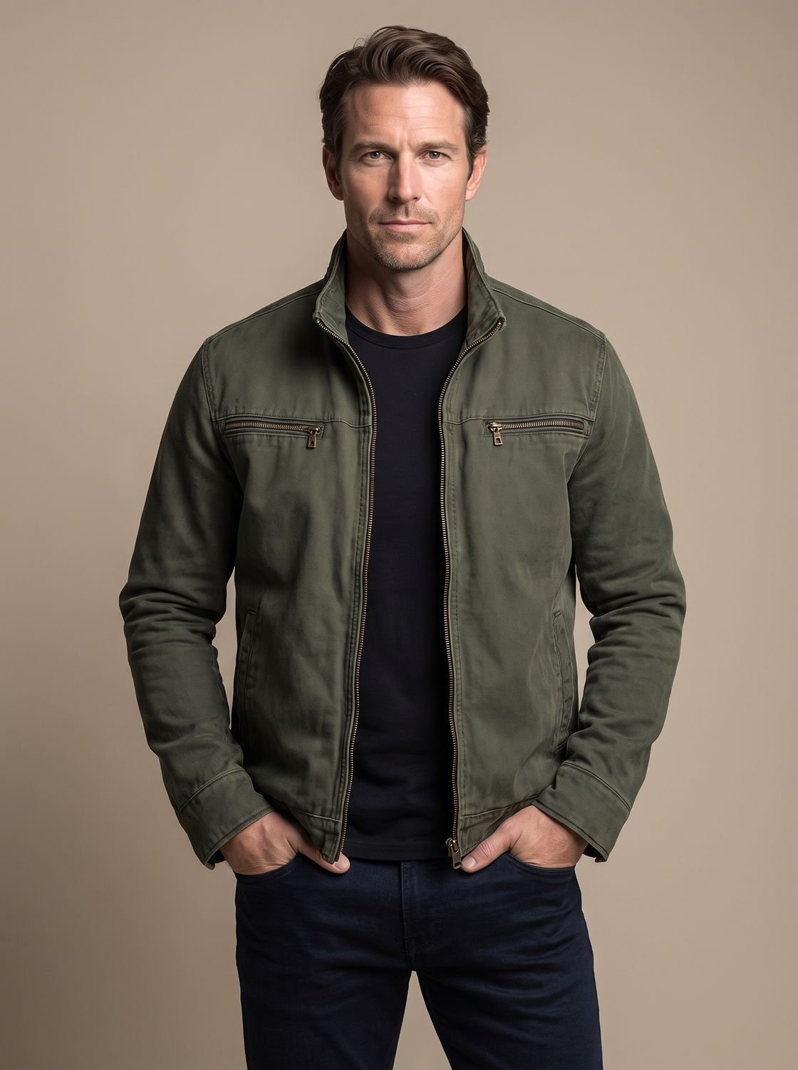 Sebastian | Men's Stand-Collar Full-Zip Slim-Fit Bomber Jacket