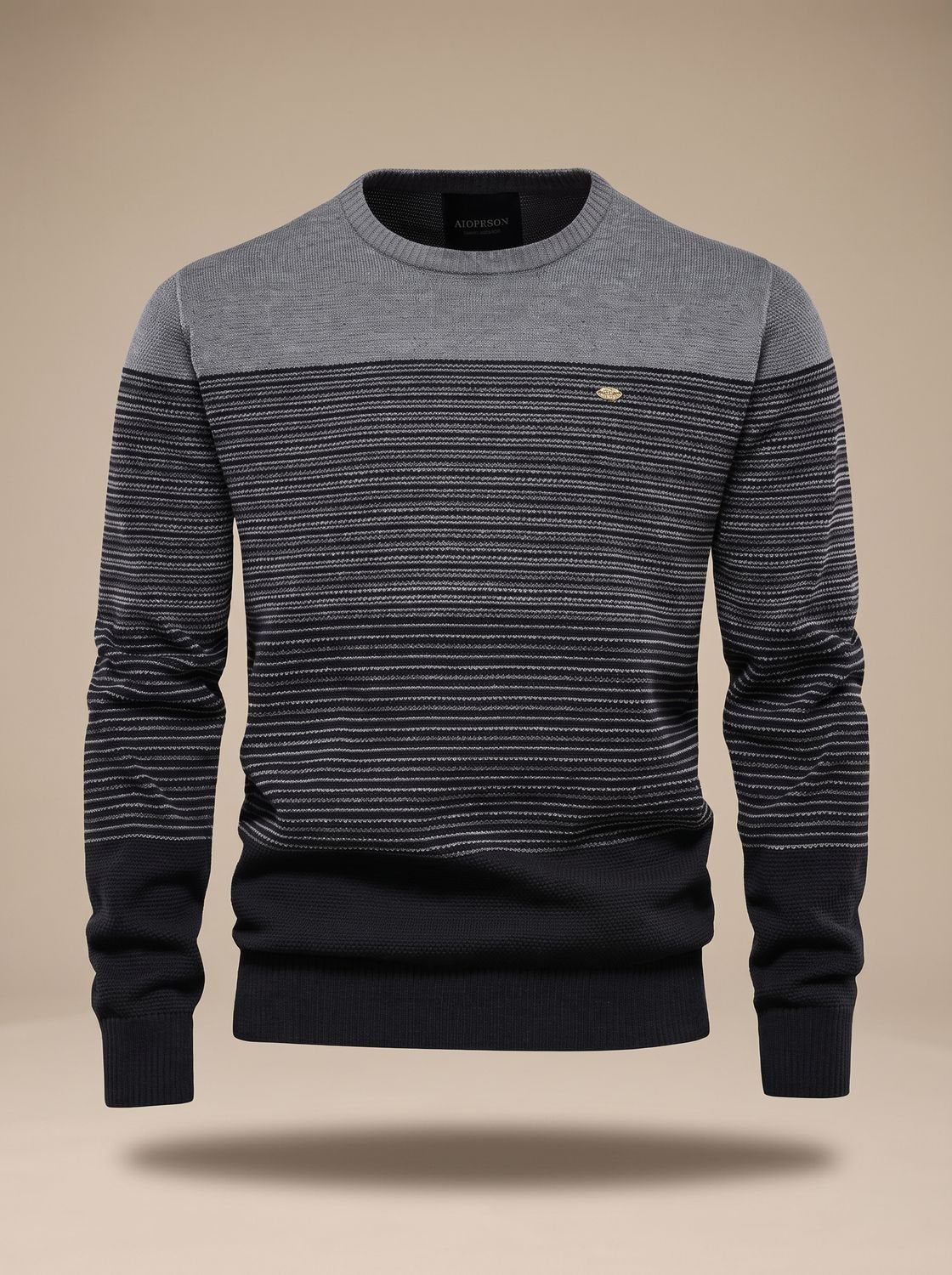 Sebastian | Men's Striped Color Block Crew Neck Knit Pullover Sweater