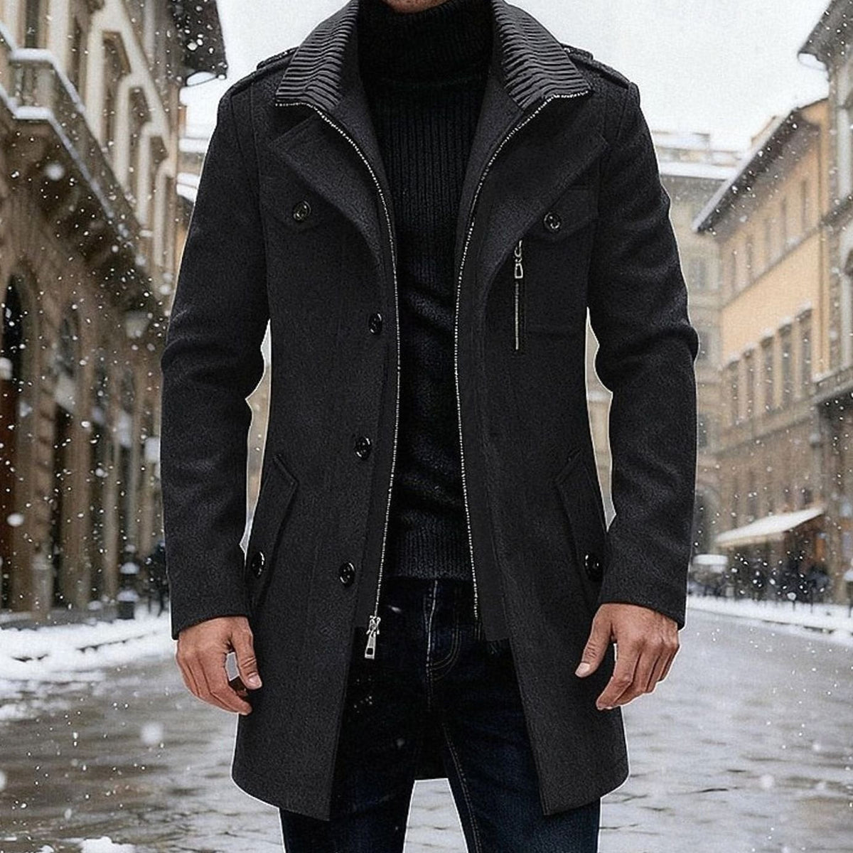 Sebastian | Men's Wool Coat Double-Breasted Tailored Overcoat