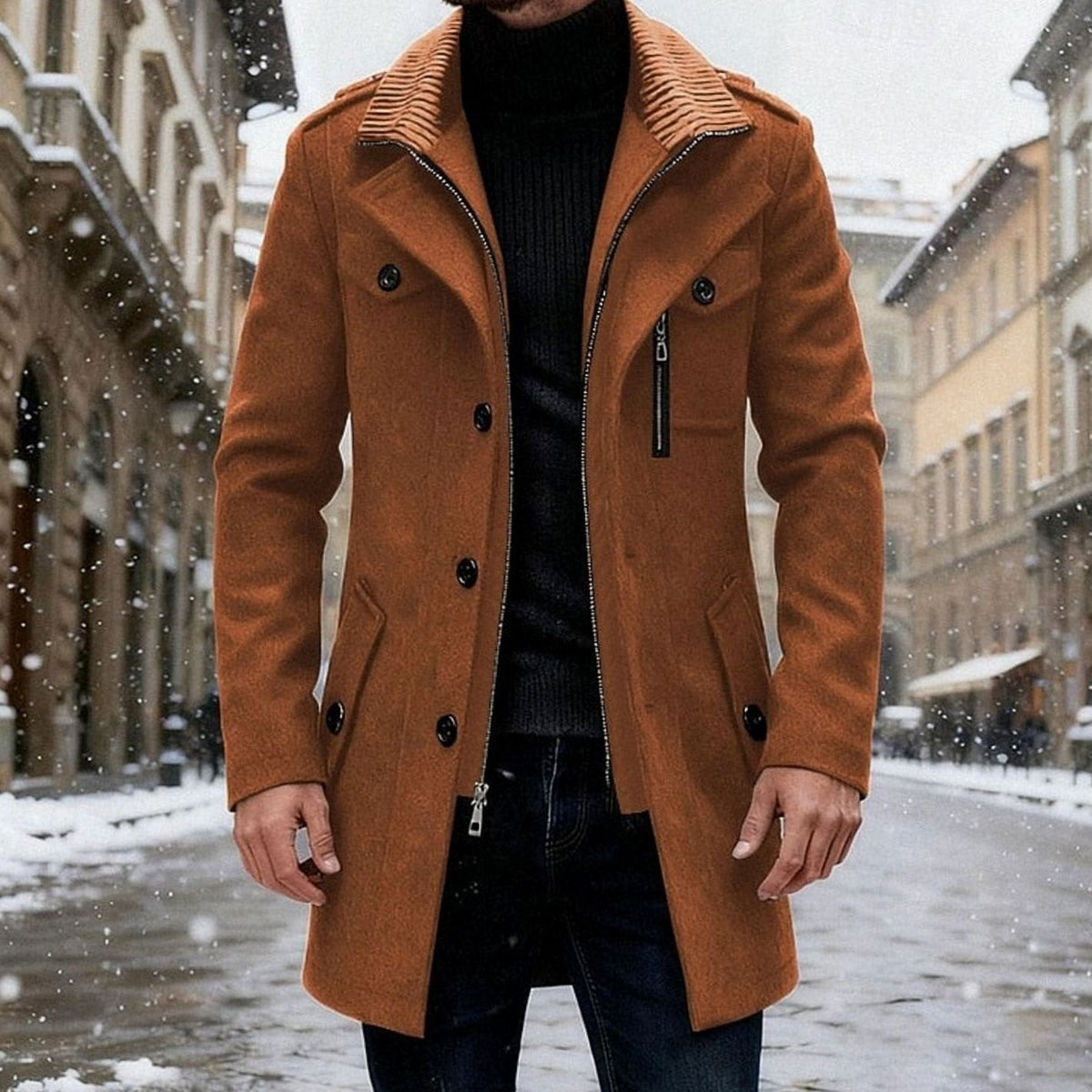 Sebastian | Men's Wool Coat Double-Breasted Tailored Overcoat