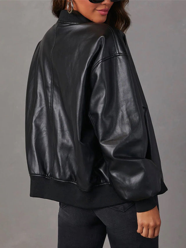 Simone | Women's Oversized Zip-Up Bomber Jacket
