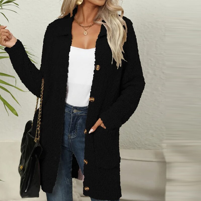 Stella | Women's Cardigan with Buttons and Patch Pockets