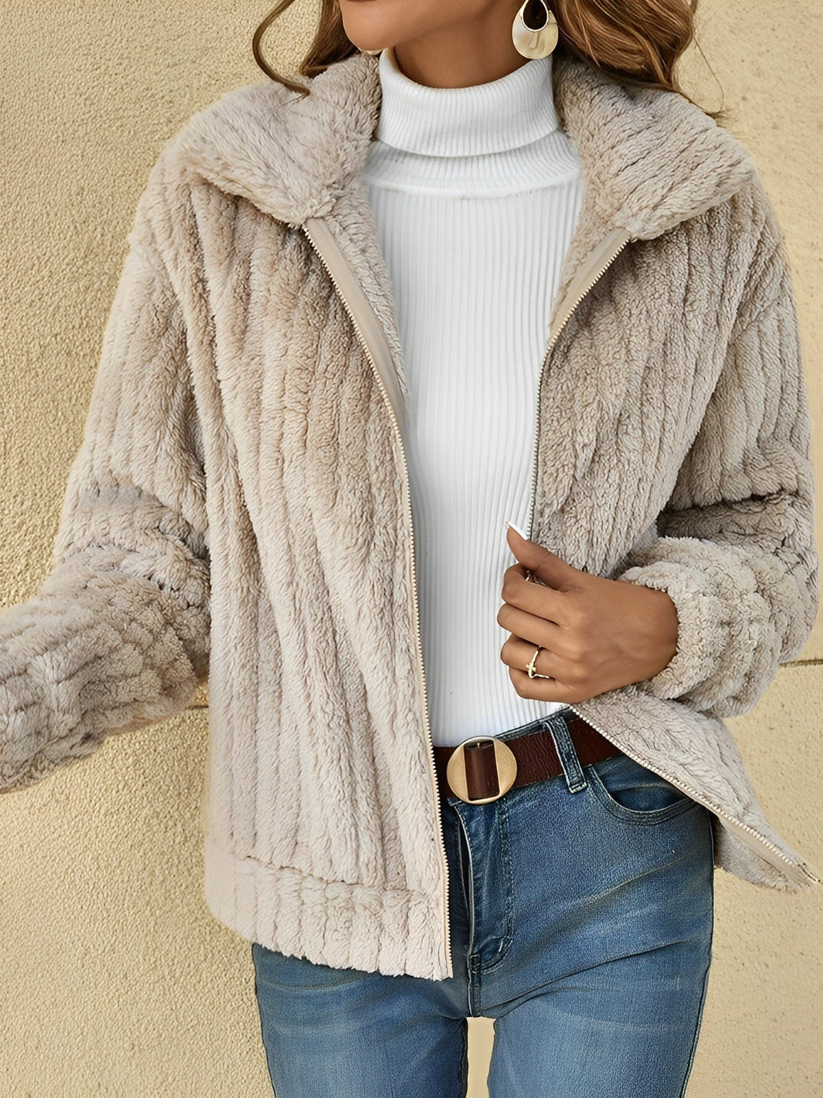 Talia | Women's Zip Front Teddy Coat