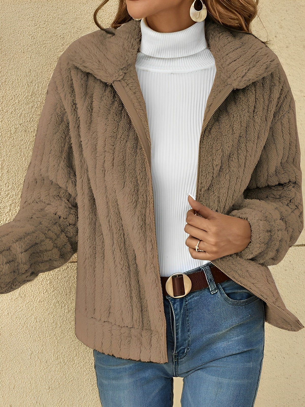 Talia | Women's Zip Front Teddy Coat