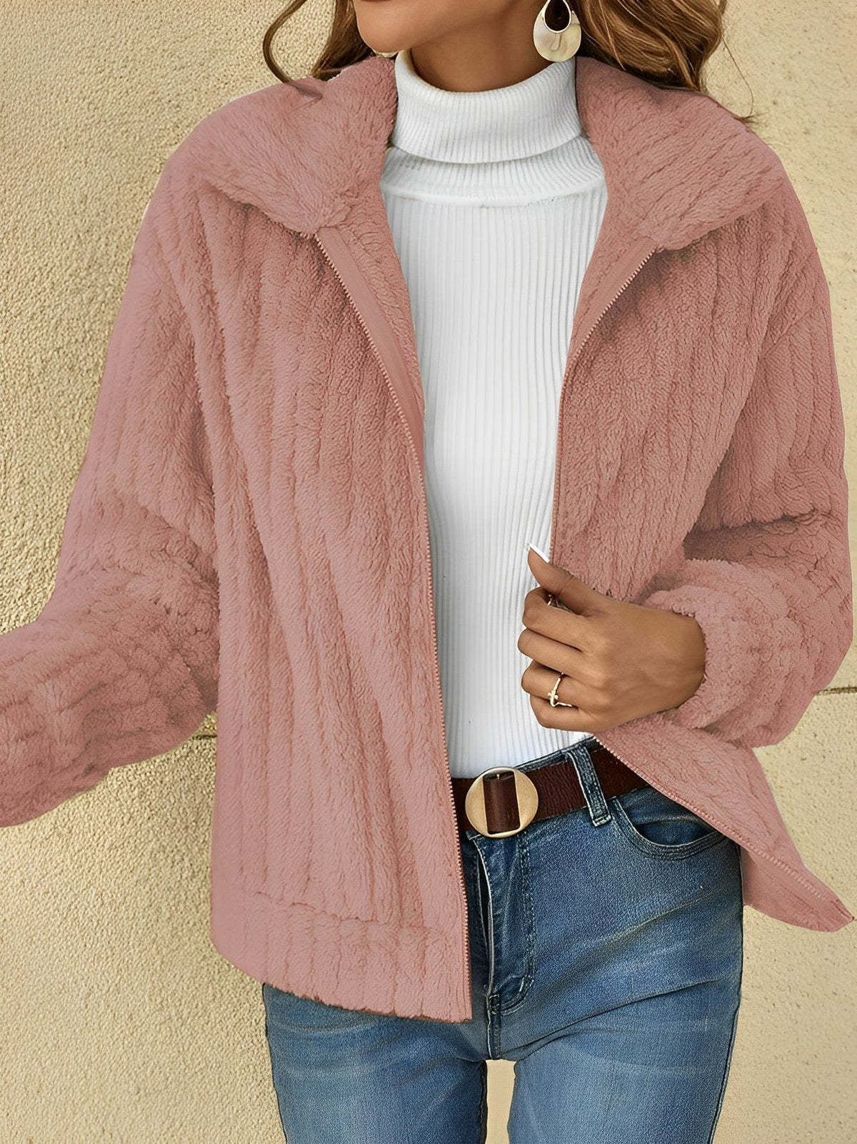 Talia | Women's Zip Front Teddy Coat