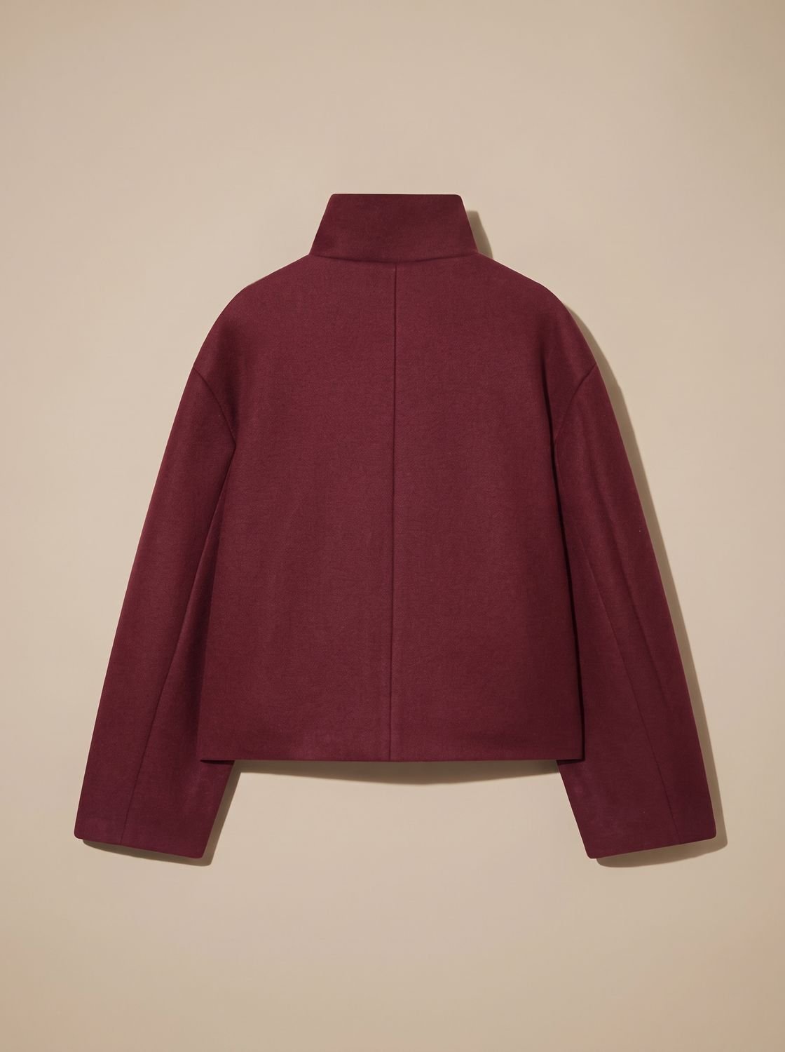 Victoria | Women's High Neck Wool Blend Stand Collar Button-Front Short Coat