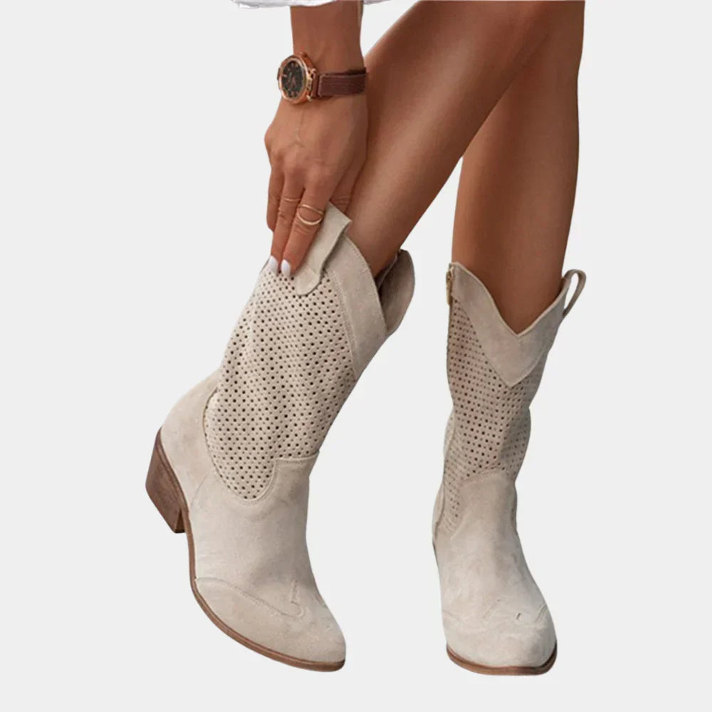 Wilhelmina | Women's Perforated Pointed Toe Cowboy Boots