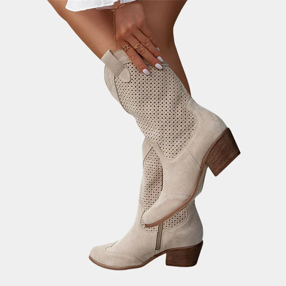 Wilhelmina | Women's Perforated Pointed Toe Cowboy Boots