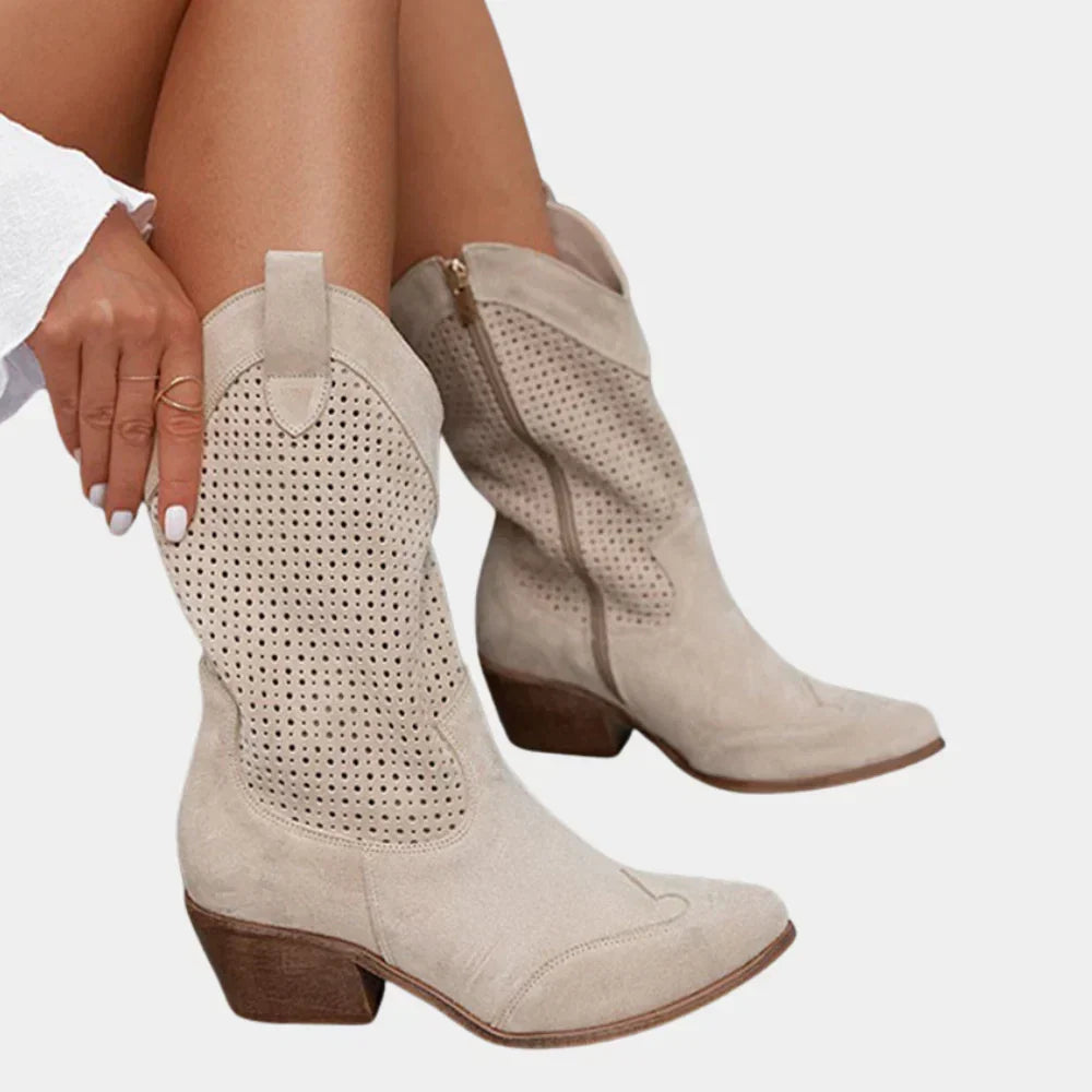 Wilhelmina | Women's Perforated Pointed Toe Cowboy Boots