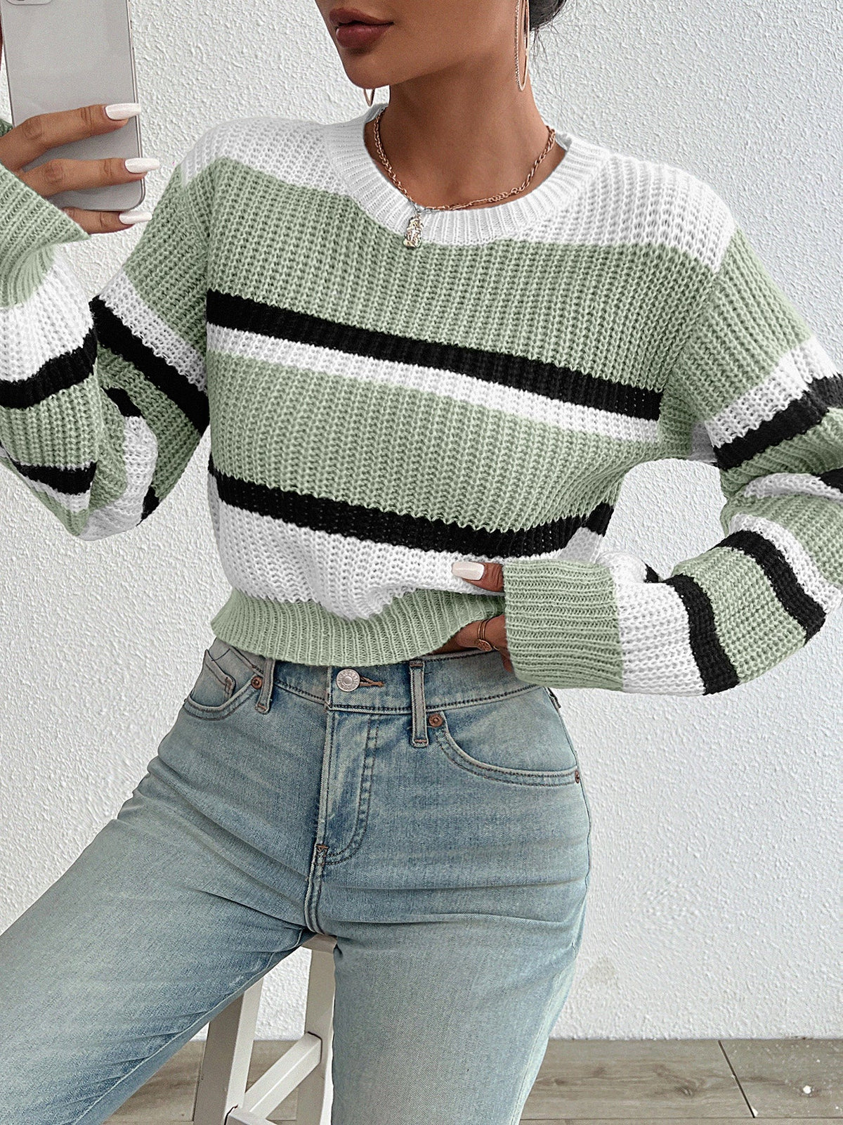 Willow | Women's Striped Crew Neck Sweater
