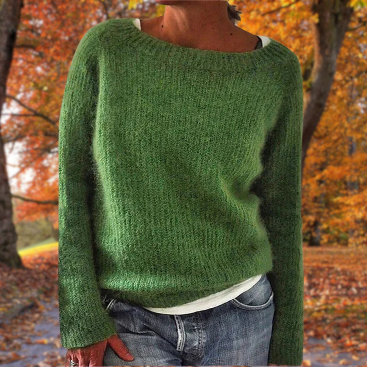 Women's Boat Neck Jumper with Textured Finish