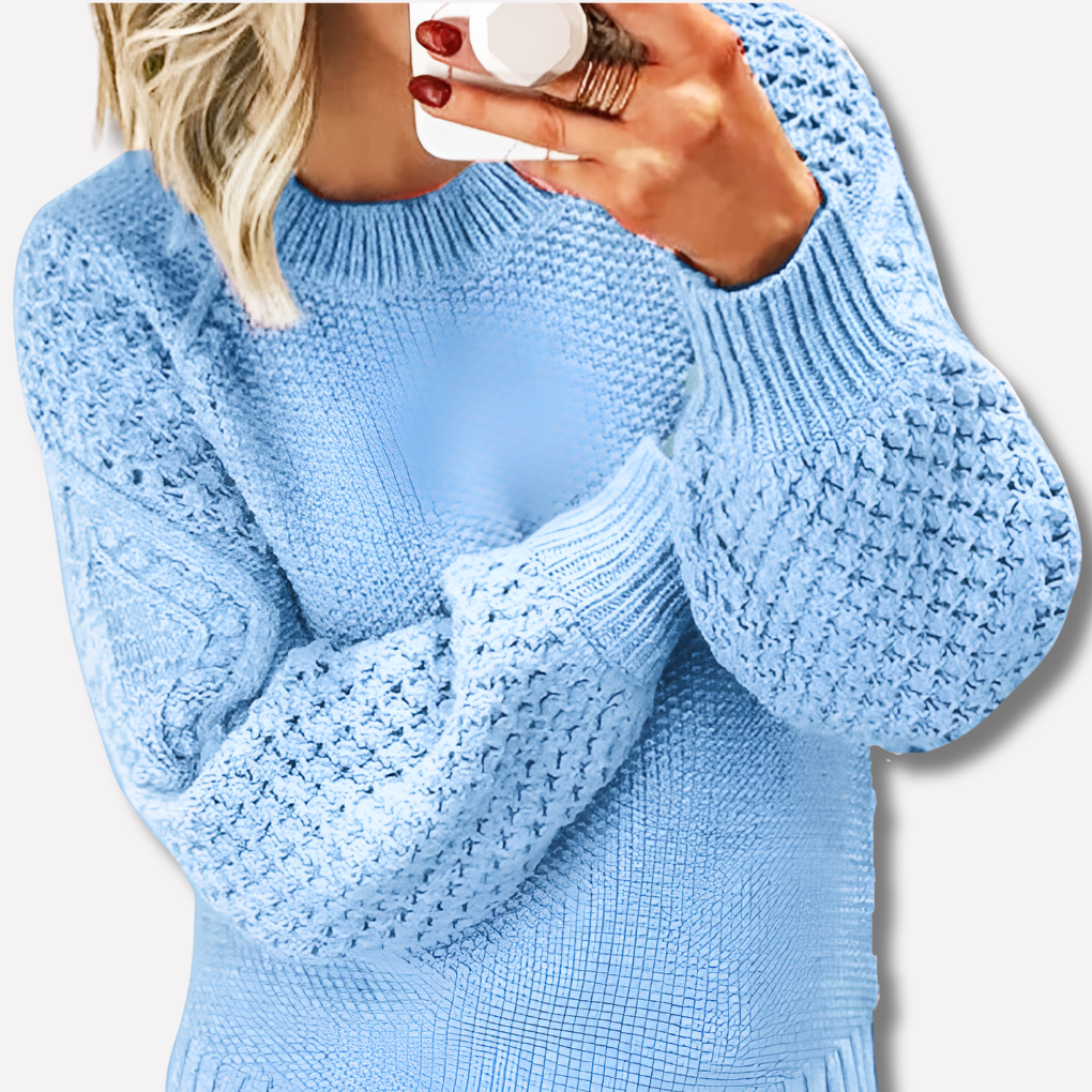 Women's Cable Knit Crew Neck Jumper for Autumn Winter
