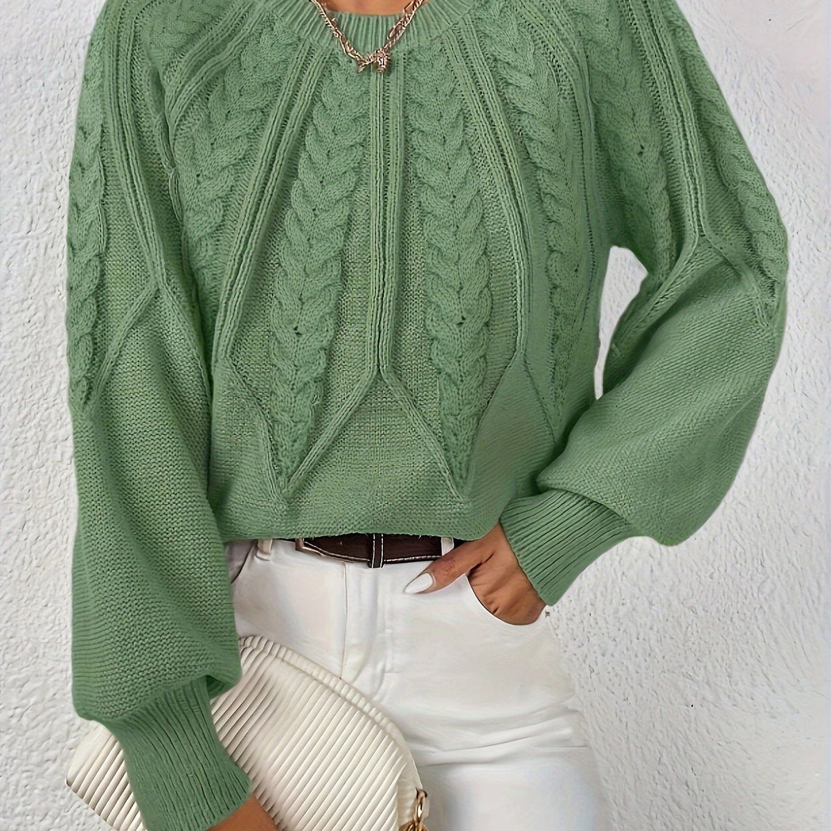 Women's Cable-Knit Cropped Jumper