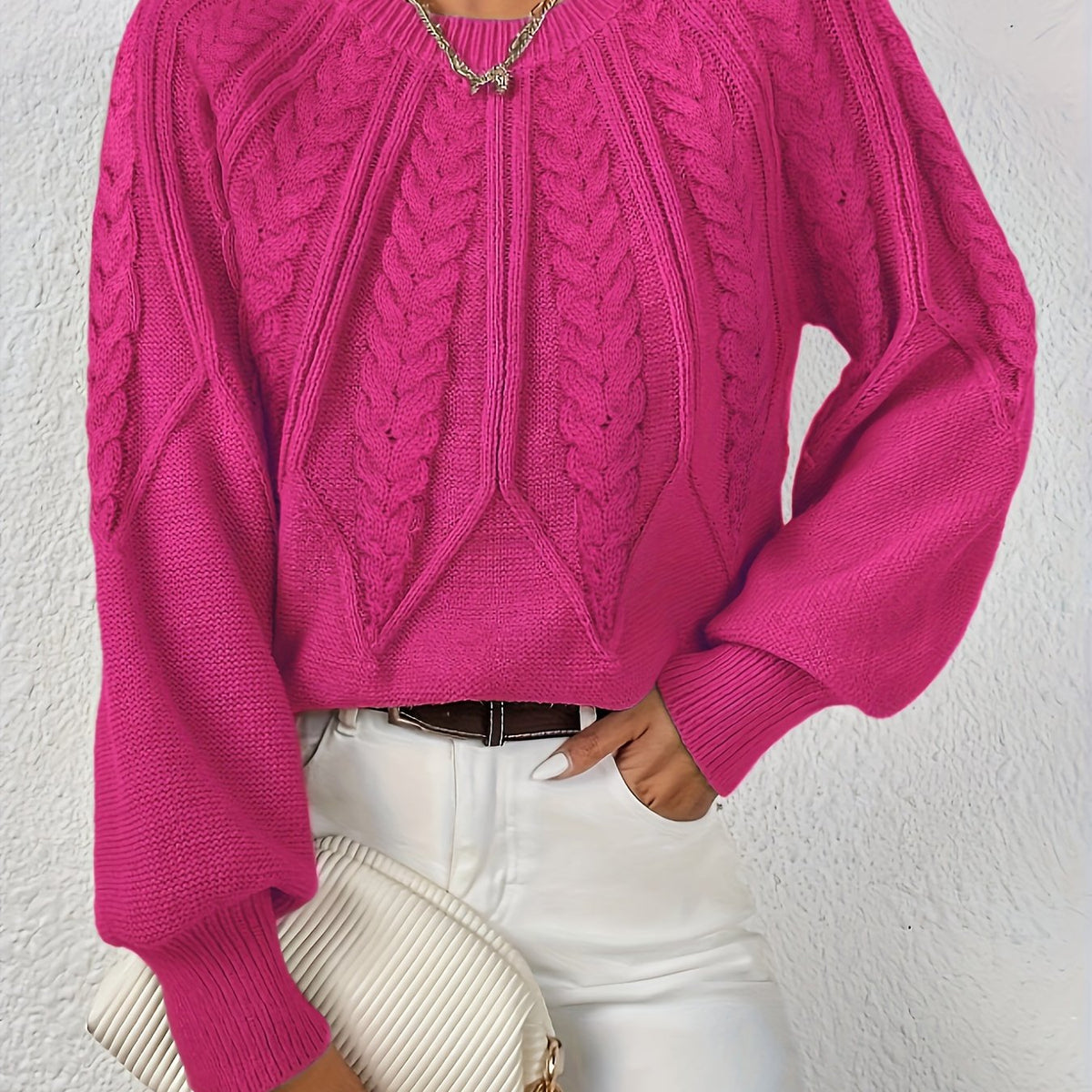 Women's Cable-Knit Cropped Jumper