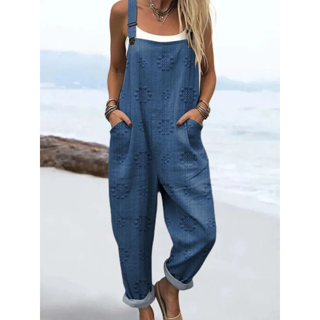 Women's Comfortable Printed Overalls Jumpsuit
