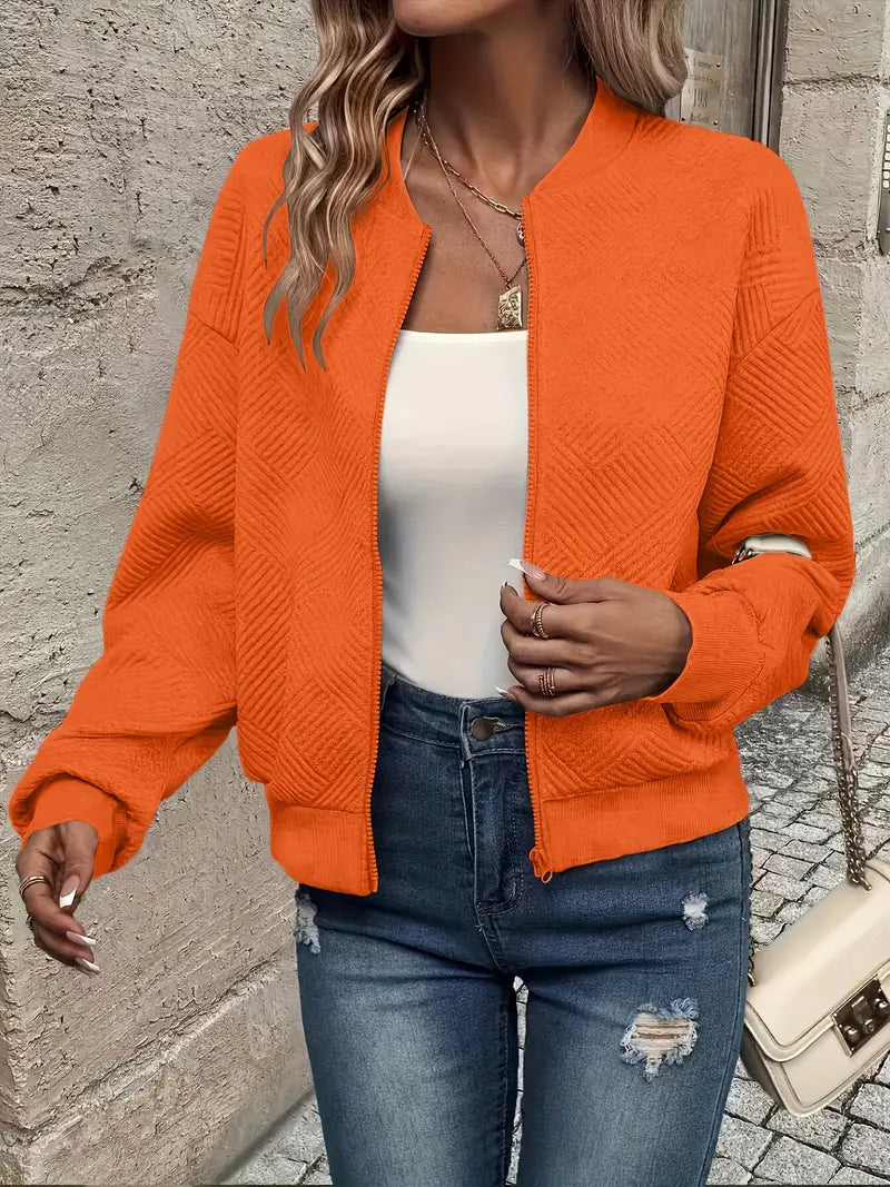 Women's Cropped Quilted Bomber Jacket