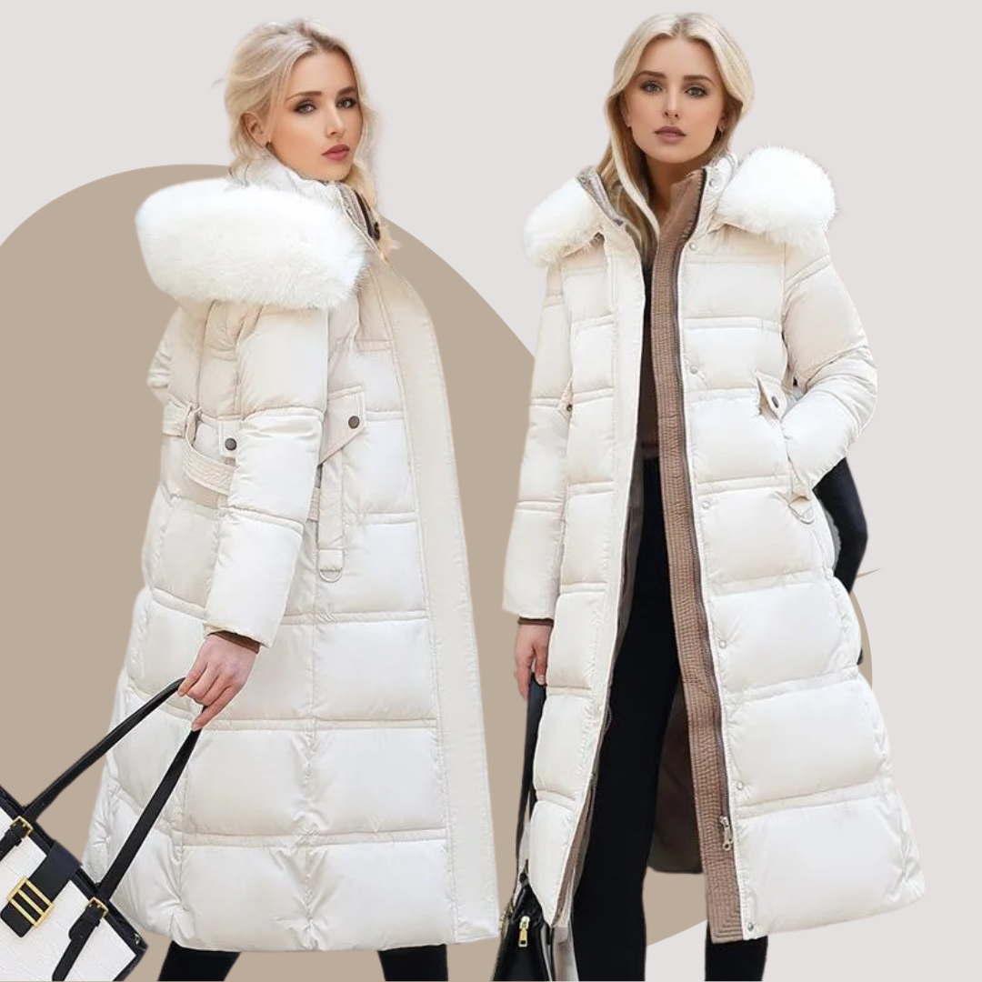 Women's Designer Winter Parka with Fur Hood