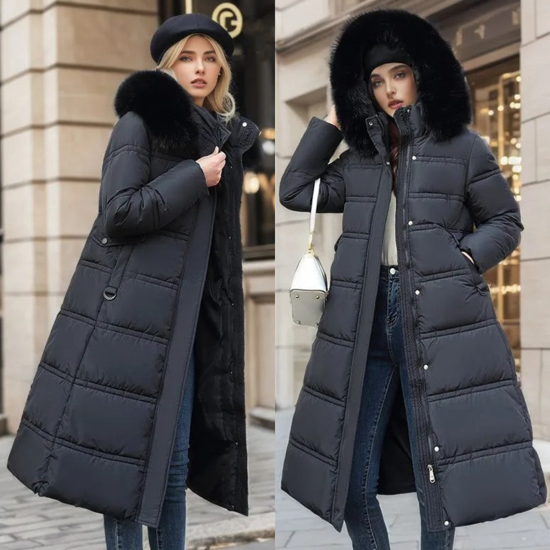 Women's Designer Winter Parka with Fur Hood