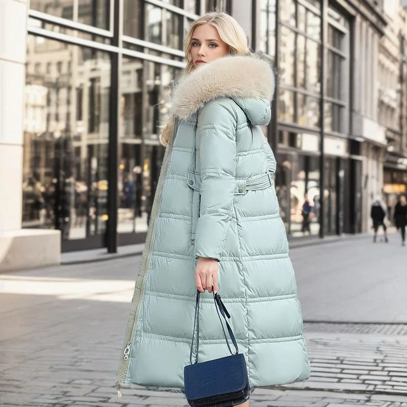Women's Designer Winter Parka with Fur Hood