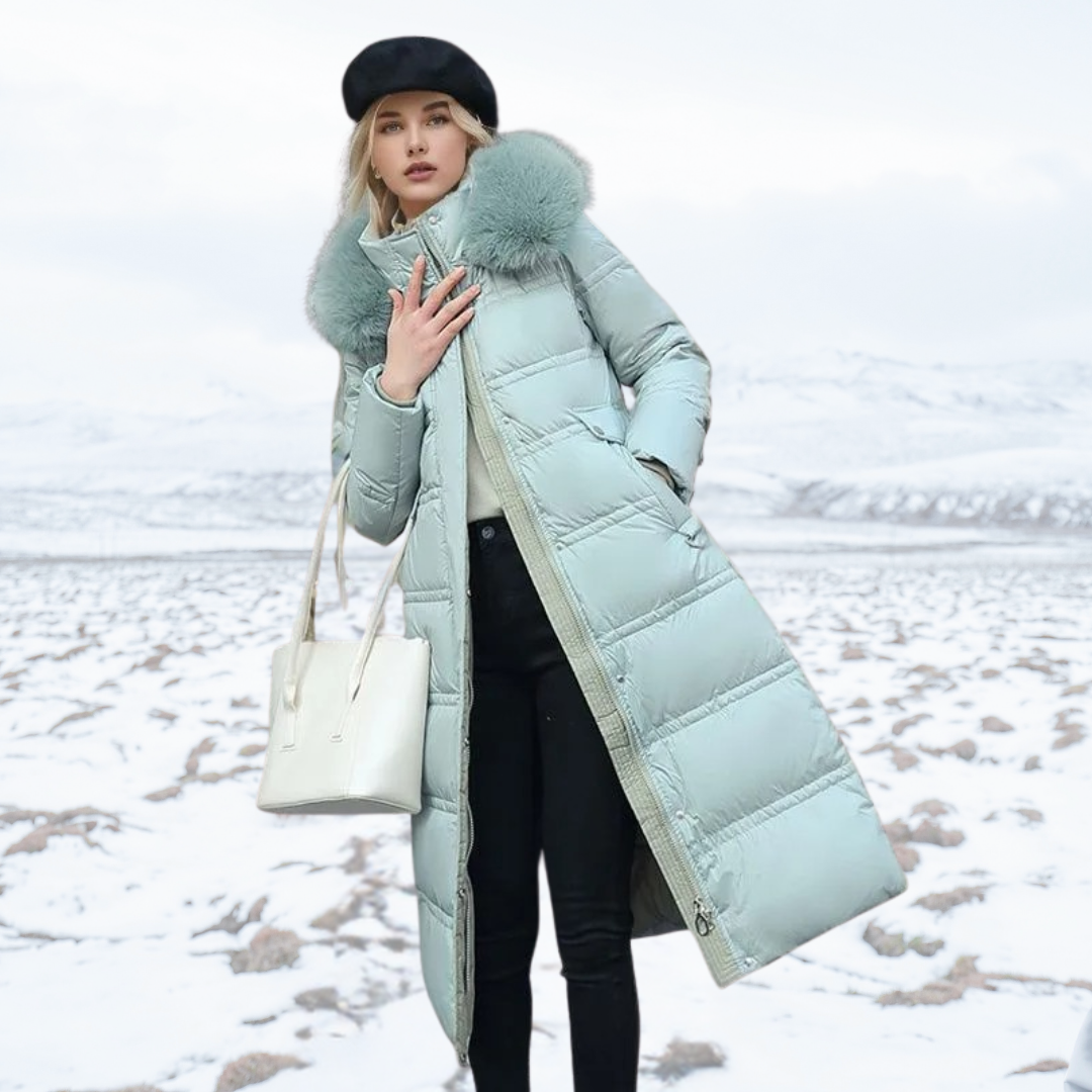 Women's Designer Winter Parka with Fur Hood