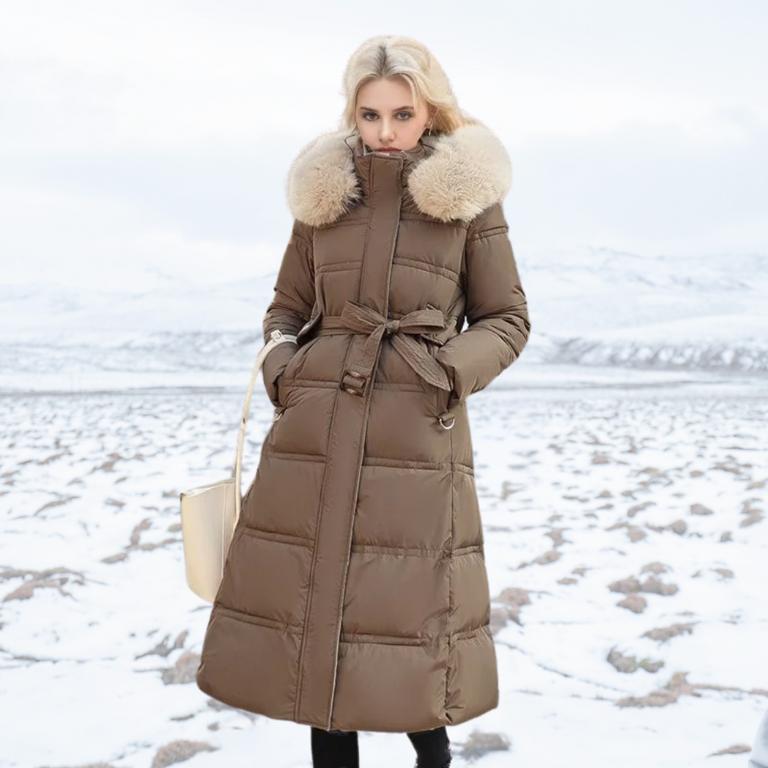 Women's Designer Winter Parka with Fur Hood