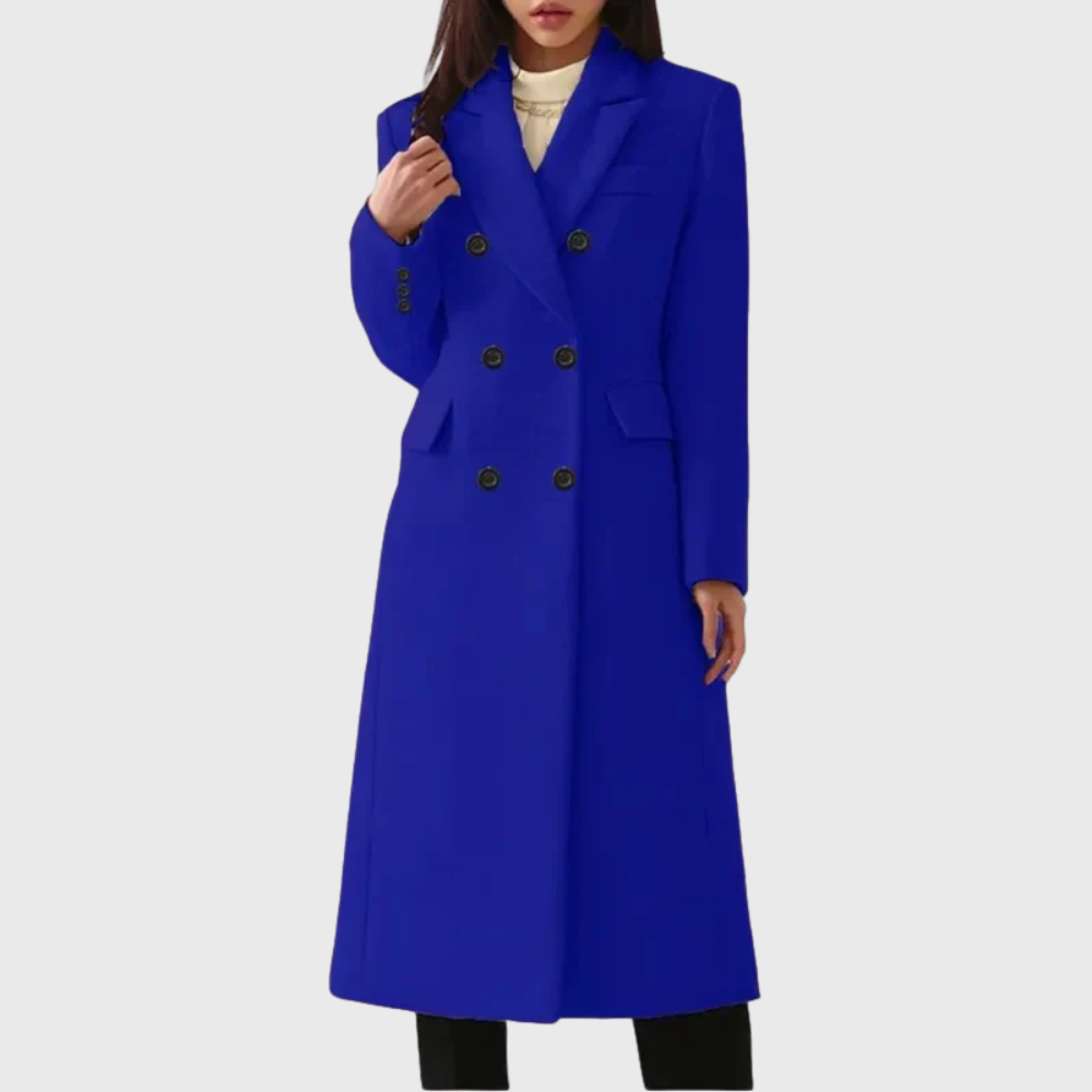Women's Double-Breasted Long Overcoat