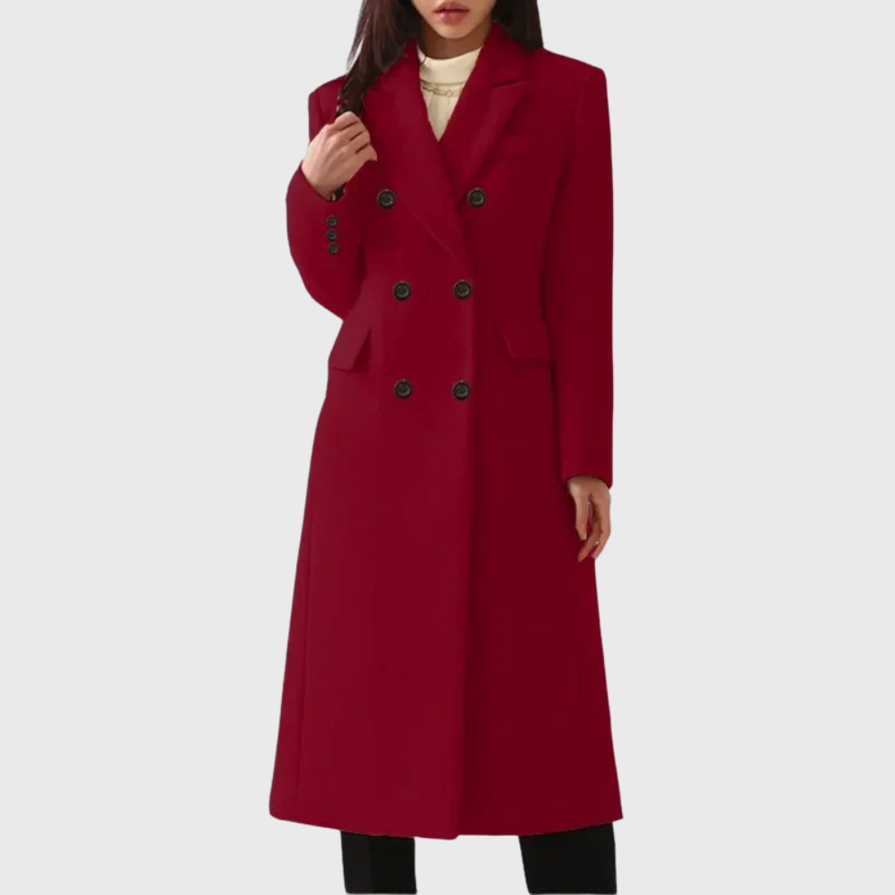 Women's Double-Breasted Long Overcoat