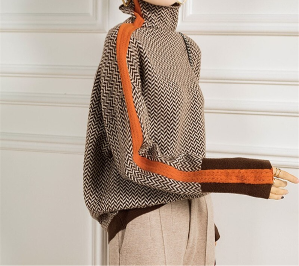 Women's Eleanor Herringbone Luxe Turtleneck Sweater