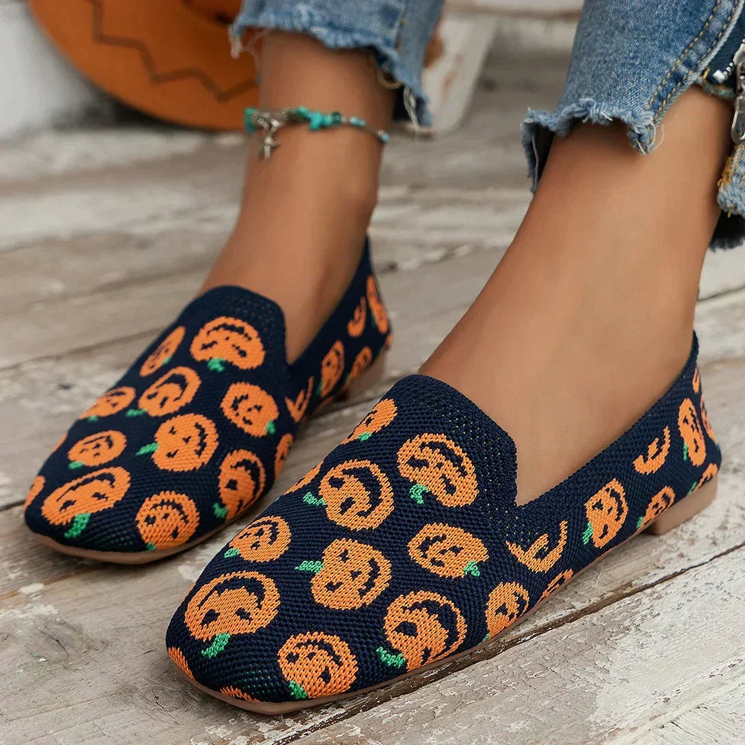Women's Embellished Ballet Flats with Pearl Ankle Strap