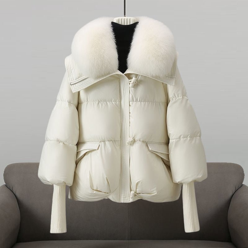 Women's Fur Collar Long Puffer Jacket | Extended Length