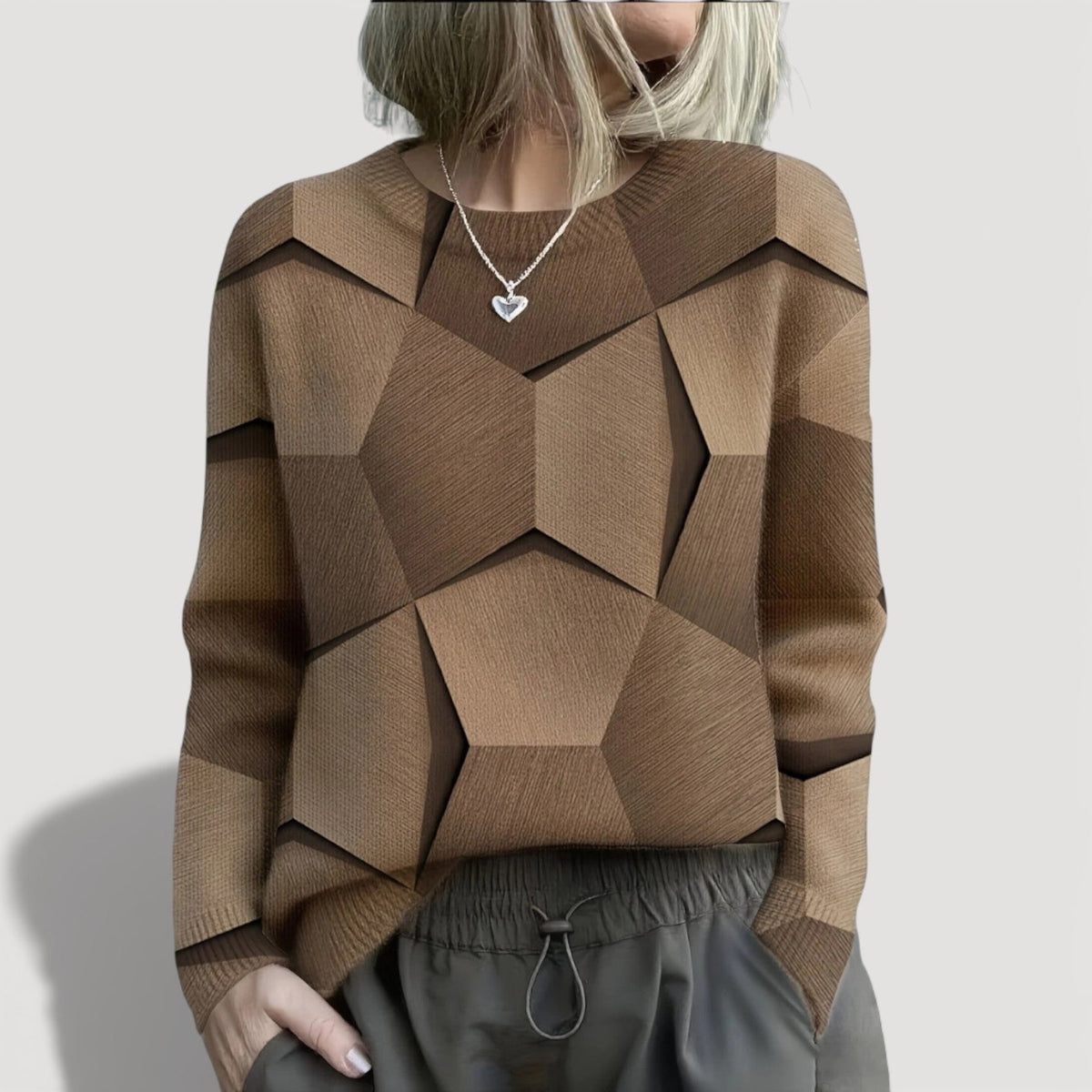 Women's Geometric Textured Jumper