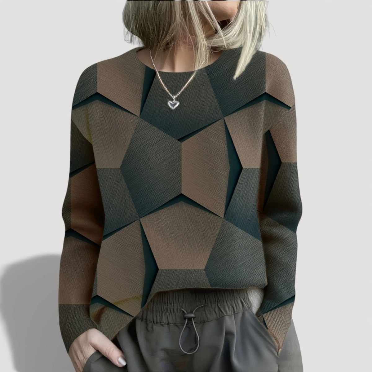 Women's Geometric Textured Jumper