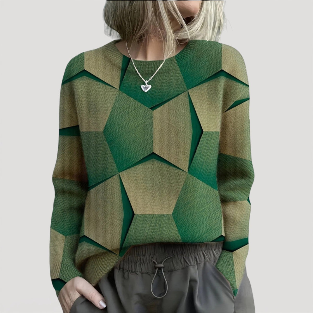 Women's Geometric Textured Jumper