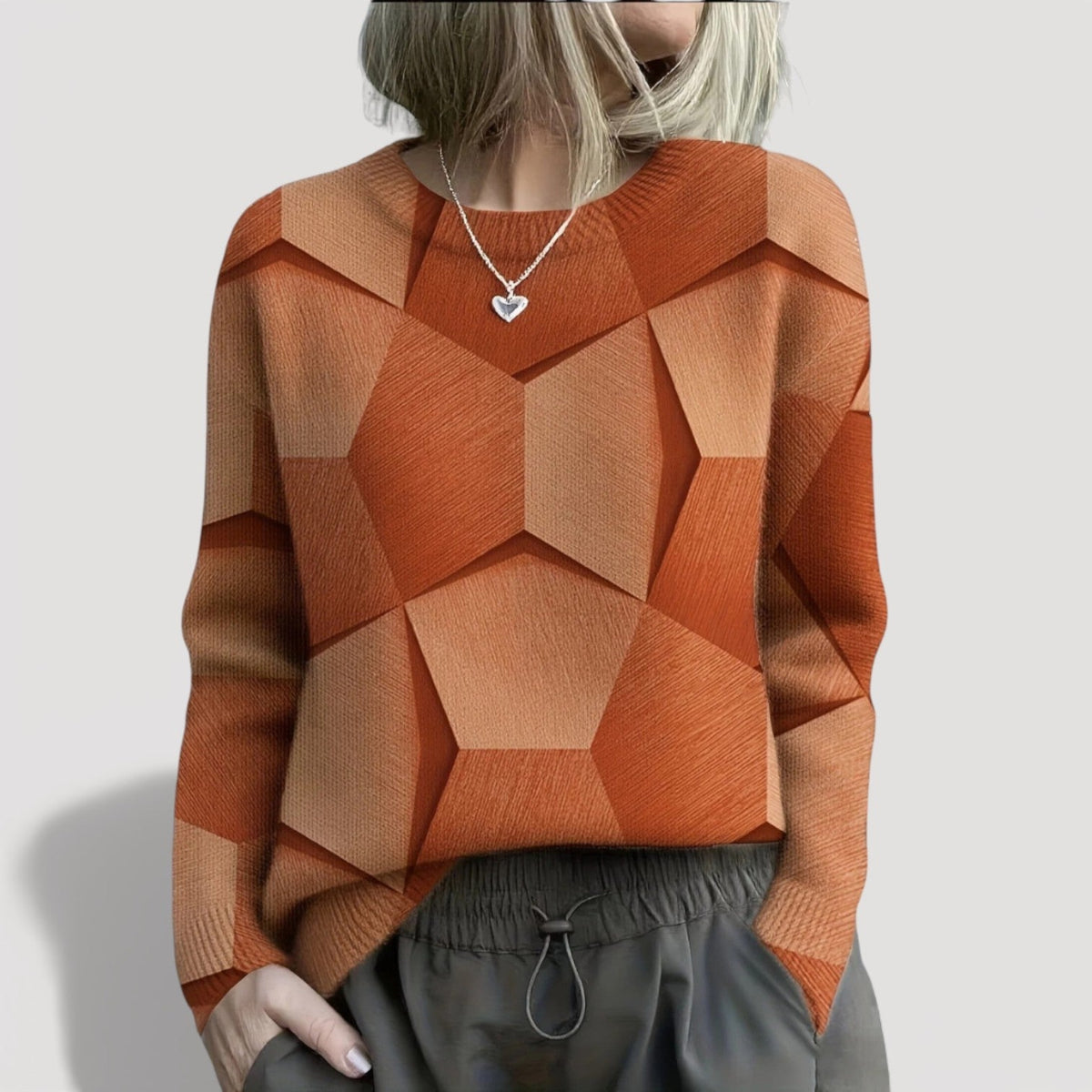 Women's Geometric Textured Jumper