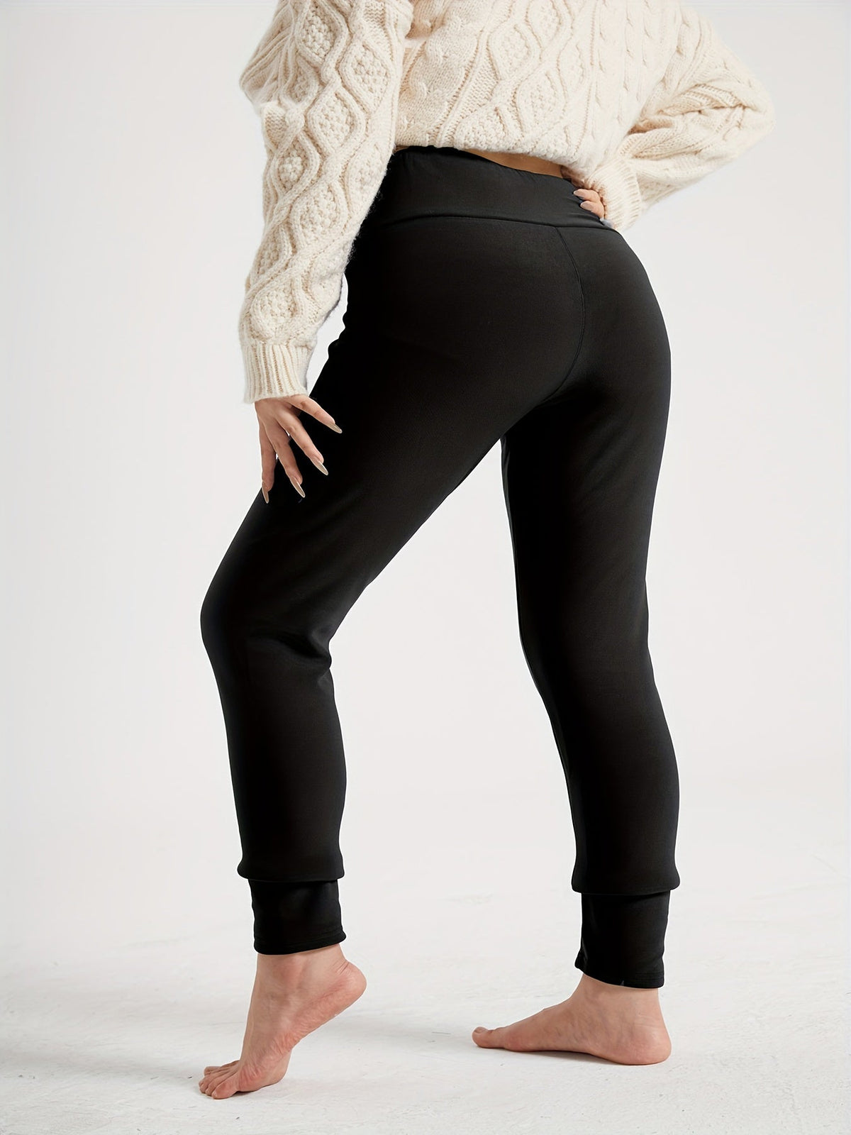 Women's High-Waist Fleece-Lined Winter Leggings