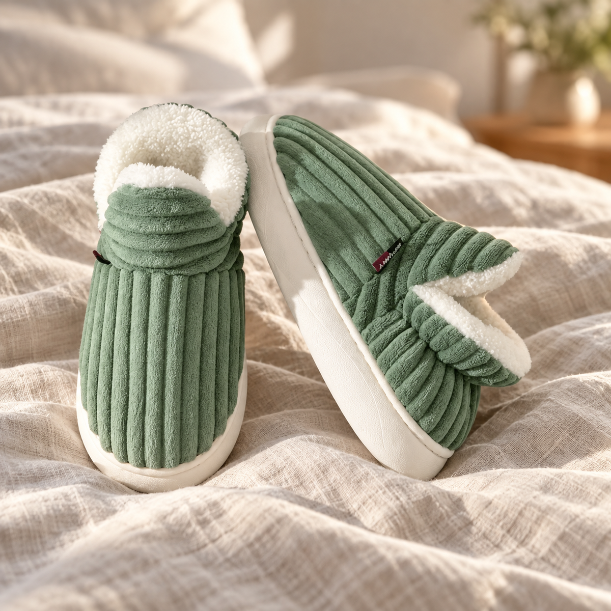 Women's House Slippers, Faux Fur-Lined Closed Toe Slip-On