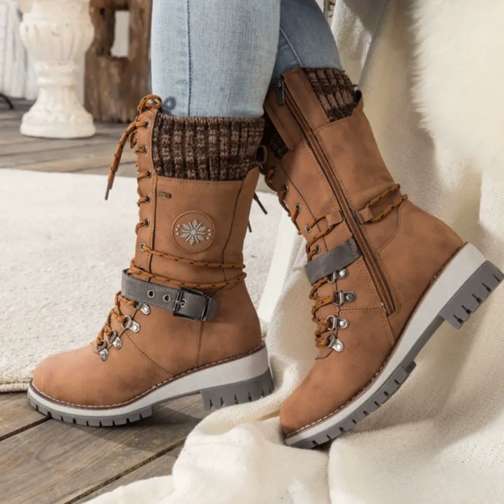Women’s Knit Cuff Combat Winter Boots